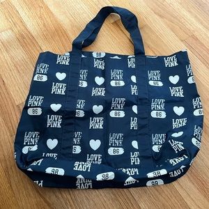 Pink Victoria’s Secret Love Pink navy large tote bag